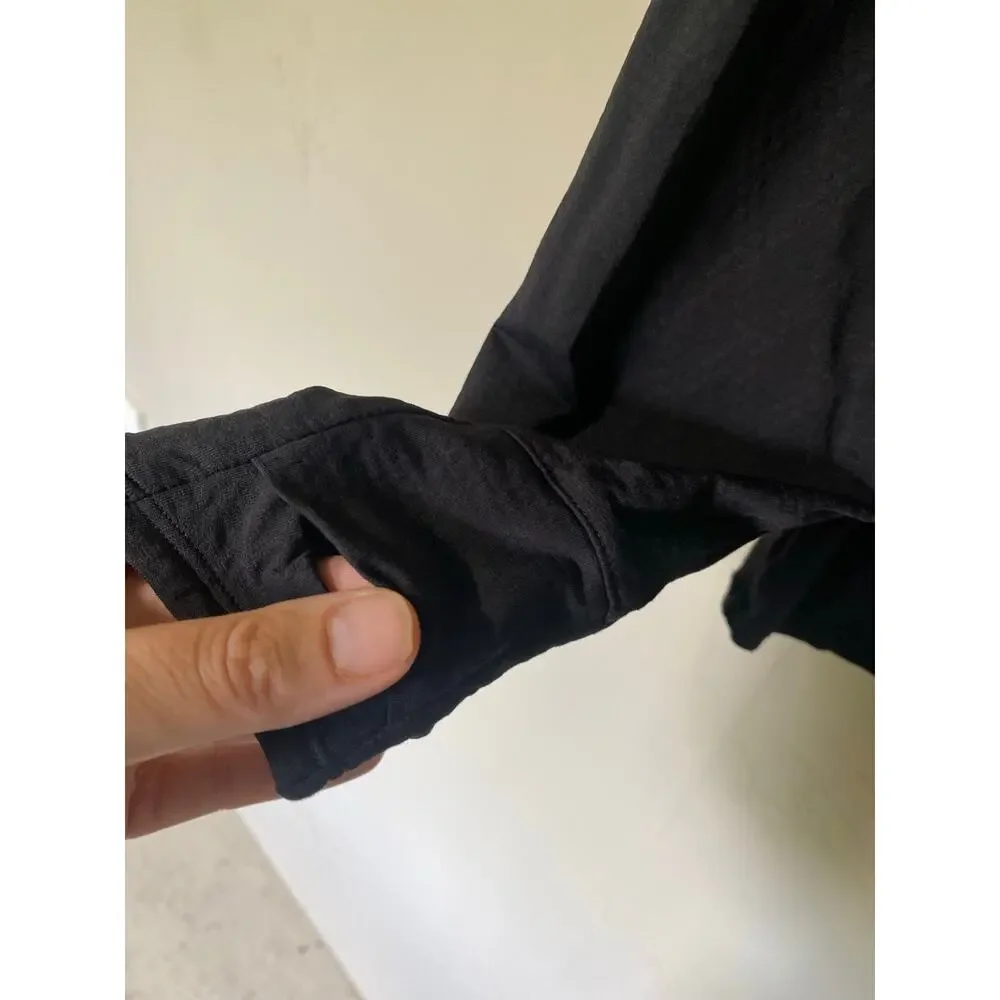 Coolibar UPF 50+ Arabella Quarter Zip Black Large Sun Protection Beach Swim Bike